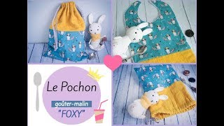 Projet couture pour enfant  cousez un pochon goûter malin évolutif en bavoir [upl. by Leighton733]