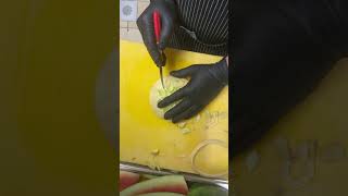 How to make honeydew carving simple and easy trendingshortsvideo carvingart fruitcarvingideas 🙏 [upl. by Lora]