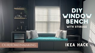 DIY window seat with storage with IKEA Besta Cabinets [upl. by Sucerdor]