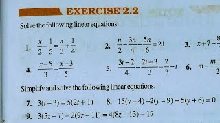 Class 8th maths l Exercise 22 l Chapter 2 l NCERT l Linear equation in one variable l Cbse board [upl. by Guibert]