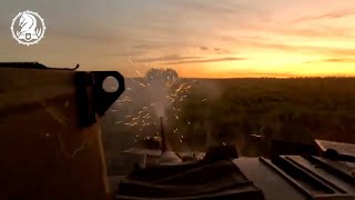 Turret View as Three Bradleys Clear a Treeline in Novoselivka Persha Donetsk [upl. by Thetos]