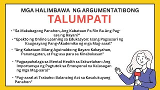 Mga Halimbawa ng Talumpati Argumentatibo [upl. by Fleta]