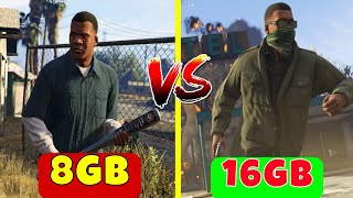 Does more RAM Improve GT 1030 Performance In GTA 5 2x4GB vs 2x8GB [upl. by Eimyaj487]