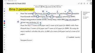 Ting 1  Persamaan linear serentak  Bina 2 persamaan [upl. by Pip]