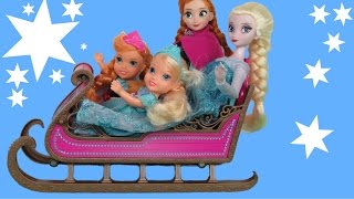 SLEIGHING SNOW fun  ELSA and ANNA toddlers play in SNOW [upl. by Lseil500]