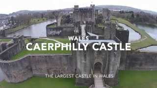 Medieval Caerphilly Castle Largest in Wales UAS aka Drone [upl. by Dove]