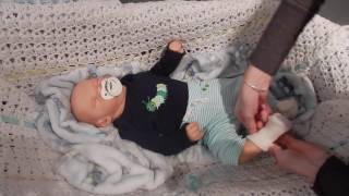 Changing Reborn Baby Shane Into New Outfit From Gymboree [upl. by Sixela]