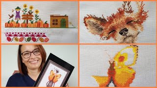 Starting 2 New Autumn Cross Stitch Projects  Simply in Stitches Flosstube [upl. by Godard]