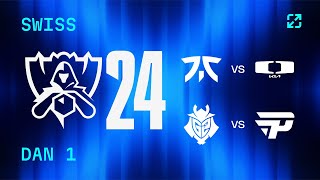 LoL Worlds 2024  Fnatic vs DK  G2 Esports vs paiN  SWISS Dan 1 [upl. by Airekal]