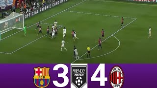 Barcelona vs Milan 22 PEN 34  2024 Friendly  Match Highlights [upl. by Dyrraj935]