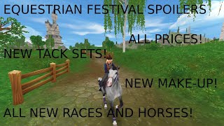 EQUESTRIAN FESTIVAL SPOILERS NEW HORSES RACES FREE ITEMS SETS AND MAKEUP STAR STABLE [upl. by Druci]