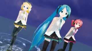 【MMD】FREELY TOMORROW Ver1（Lat式初音ミク・鏡音リン・重音テト，HD） [upl. by Melitta]