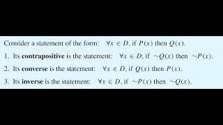 Converse Inverse Contrapositive Sufficient Necessary Only If Conditions [upl. by Anilave]