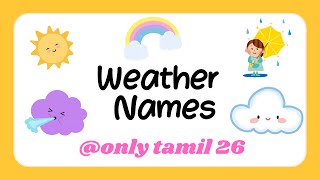 Weather NamesWeather Names In EnglishWeather Names Videoonlytamil26 weather kidsvideo [upl. by Itnava]