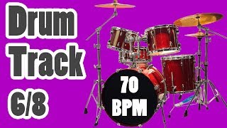 Drum Track 70 BPM  68  Ternary Beat  Visual Metronome [upl. by Nibor]