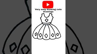 🤣how to draw beautiful dress drawing easy with colour gown drawing princess dress saree drawing cute [upl. by Odrarej]