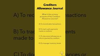 Creditors Allowance Journal CAJ journalentries bookkeeping accountingstuff finance [upl. by Lacie535]