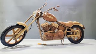 Woodworking  Harley Davidson Softail Out of Wood  Awesome Woodcraft [upl. by Martelli747]