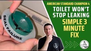 SIMPLE 3 Minute Fix For A Leaky Toilet  American Standard Champion 4 Toilet Leak  Toilet Running [upl. by Ayn503]