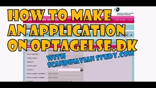 How to make an application on Optagelsedk  Scandinavian study [upl. by Ecirpac]