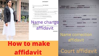 How to makedraft affidavit Name change affidavit Name correction affidavit Court affidavit [upl. by Kiyohara56]