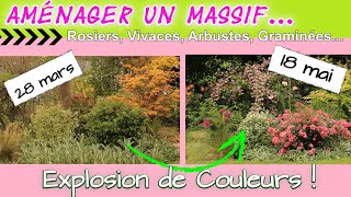 Aménager son jardin  Rosiers Arbustes Vivaces Graminées pour une explosion de couleurs en mai [upl. by Llerej]