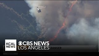 Firefighters continue to battle Fork fire in Azusa amid high heat [upl. by Roddie]