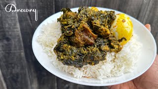 TASTY SPINACH STEW RECIPE  EASY GHANA PALAVA SAUCE [upl. by Fechter]