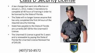 Florida Class D Security License Orlando [upl. by Ramor]