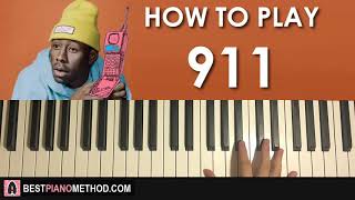 HOW TO PLAY  Tyler The Creator  911 Piano Tutorial Lesson [upl. by Ahsielat]