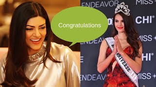 Sushmita Sen congratulates Miss Universe 2018 Catriona Gray [upl. by Itsa]