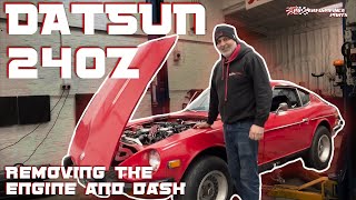 EPISODE 3 Datsun 240Z Restoration Engine amp Dash Removal  Transforming to RightHand Drive [upl. by Cagle]