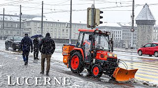 Lucerne in Winter ❄️ Finally the snow has returned 🇨🇭 Switzerland 4K [upl. by Hawkie]