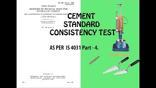 Cement consistency test procedure by vicat apparatus quality control test for cement london cement [upl. by Derman]