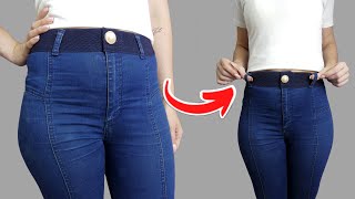 Sewing trick to increase the waist of jeans using a simple method [upl. by Lledal]