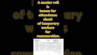 What is the use of muster roll [upl. by Haugen]