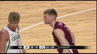 Latvija  Lietuva 8777 Dāvis Bertāns 18 Porziņģis 16 Lekavičius 16 Kuzminskas 14 [upl. by Lerad]