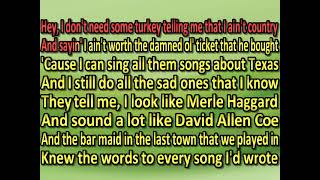 David Allan Coe  Long Haired Redneck karaokeby request [upl. by Damien]