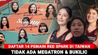 Tidak Ada nama Megawati Hangestri amp Vanja bukilic Dalam daftar 14 nama pemain red spark di Taiwan [upl. by Malorie]