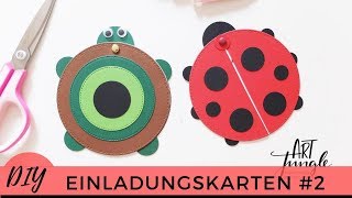 Einladungskarten selber basteln 2 – Kindergeburtstag  Invitations DIY – Tutorial  Marienkäfer [upl. by Eelame]