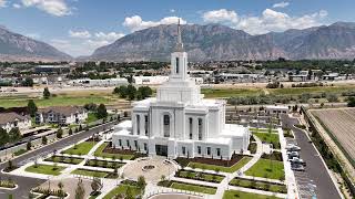 Orem Utah Temple  4k Aerial View [upl. by Idnyl]