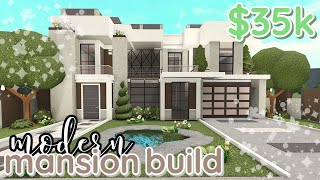 35k MODERN MANSION  bloxburg house build WITH VOICE [upl. by Pachston]