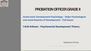 Live 2  Probation officer – Erik Erikson  Psychosocial Development Theory – Recording [upl. by Zoe]