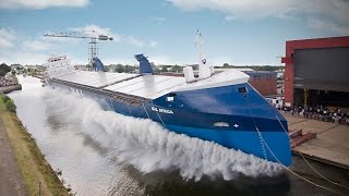 7 Awesome Ship Side Launch Videos [upl. by Lyrpa]