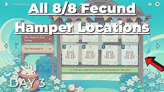 All 88 Fecund Hamper Locations Day 3  Fecund Blessings Event Guide  Genshin Impact [upl. by Eldnar]