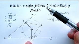 Circles Central Inscribed Circumscribed Angles Example Two [upl. by Sadler]