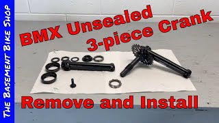 BMX Unsealed 3Piece Crank Installation and Removal [upl. by Burta]