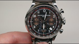 Baume and Mercier Capeland Chronograph Mens Watch Review Model 10002 [upl. by Panthia]