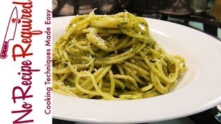 Spaghetti Pesto  NoRecipeRequiredcom [upl. by Aimaj]