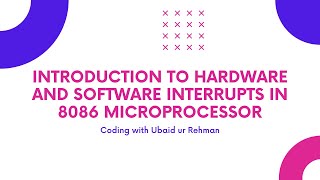 Hardware interrupt  Maskable interrupt  Non Maskable interrupt  Software interrupts in 8086 [upl. by Geibel]